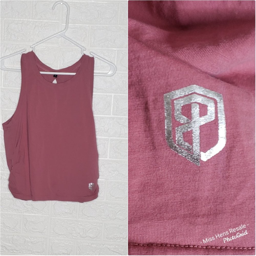 BORN PRIMITIVE EUC PINK STRETCHY OPEN BACK WORK OUT YOGA TANK TOP